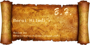 Bersi Hilmár névjegykártya